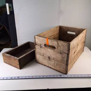 Two Unique Vintage Wooden Boxes (without tops)