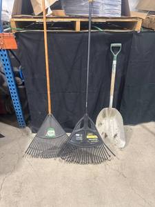 Garden Tool Set Rakes & Shovel