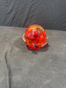 Red Orange Glass Orb