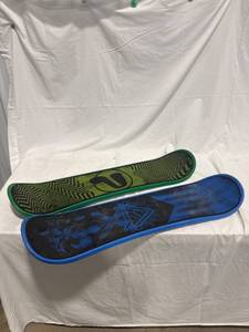 Two Plastic Snowboards