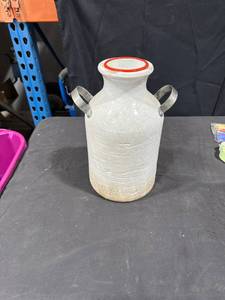 Distressed Ceramic Milk Can Vase