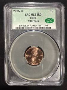 2025-D Lincoln Shield Cent CAC MS64RD