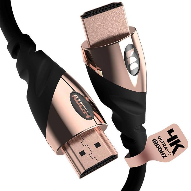 Monster 6Ft HDMI Electronic Cable 4K Ultra Hd with Ethernet Cord 60120 Hz Refresh Speed 21Gbps 1080p Video Corrosion Resistant Gold Contac