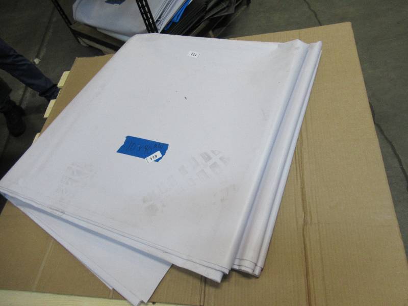NEW Vinyl Tarp Remnant - 10 x 40  White  White Vinyl tarp - 15 oz. Midweight Duty