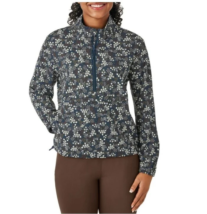 NEW 2 Pack of Members Mark Ladies Travel Pullovers - Green and Floral - L - LARGE