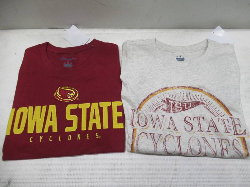 PAIR of 2 NEW Iowa State Cyclones NCAA Mens Short Sleeve T-Shirts - LARGE