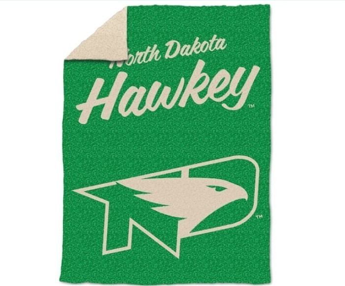 NEW Logo Brands North Dakota Fighting Hawks Luxe Dreams Throw, 60 x 80