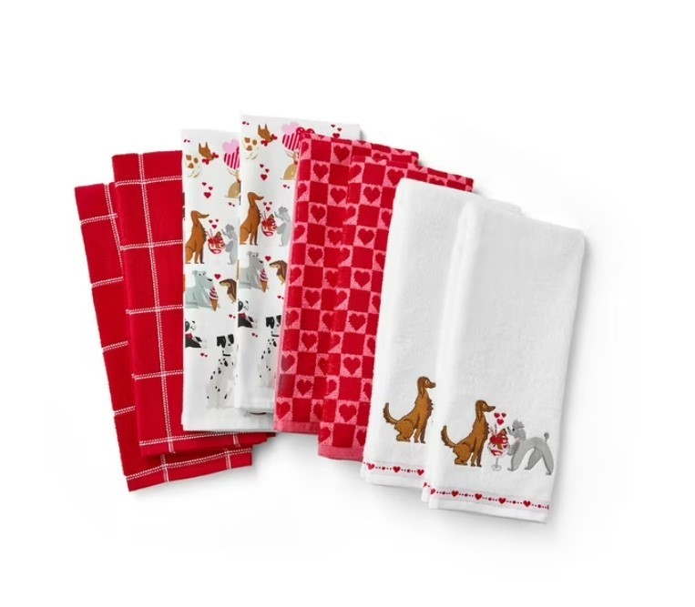 NEW Members Mark 8-Piece Kitchen Towel Set, Puppies