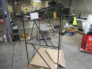 Welded Black Metal Frame Built to Fit Onto Pallets with Angled Roof - Perfect for Projects