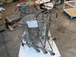 Pallet of 5 Double Deck Mini Push Shopping Carts - All Working