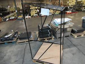 Welded Black Metal Frame Built to Fit Onto Pallets with Angled Roof - Perfect for Projects