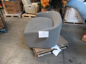 Used 2 Person Swivel Love Seat in Gray - Dirty