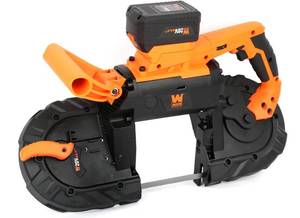 WEN 20496 20V Max 5-Inch Variable Speed Cordless Portable Metal Band Saw with 5.0 Ah Lithium Ion Battery and Charger