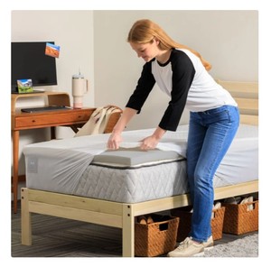 Sealy Charcoal-Infused Memory Foam Dorm Sleep 2 Inch Mattress Topper, Twin XL
