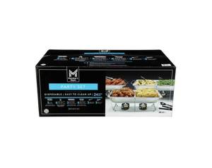 NEW Members Mark Party Set with 2-hour Safe Heat Chafing Fuel, 24 Piece Set