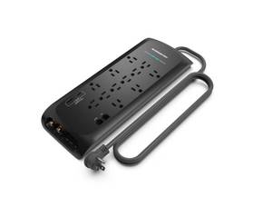 Monster 5007 Gauge 6 Black 12 Outlet Extension Cord - Black