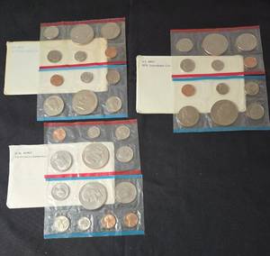 3-US Mint Uncirculated Coin Sets from 1974,1975,1976 - 37 Coins