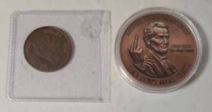 Commemorative, humorous collectible coin marketed as Lincoln Final Penny - Another strike on my Head-They Dont make cents and HeadsWin Tails You Lose Coin