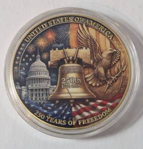250th Anniversary  of US of America Coin to celebrate the US Semi quincentennial  featuring the Liberty Bell 250 Years of Freedom