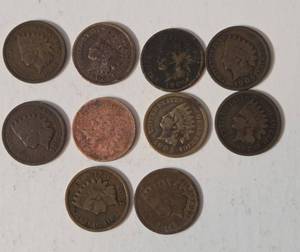 10 Indian Head Pennies - 1907s