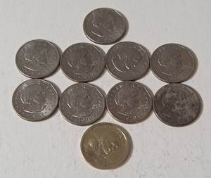 9-SBA One Dollar Coins 1-Sacagwea One Dollar Coin