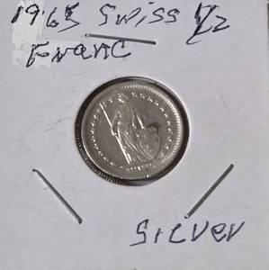 1965 Swiss 12 Franc -  83.5 Silver