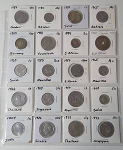 Sheet of Foreign Coins- Higher Grade - 20 Coins
