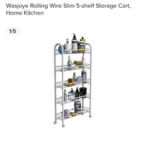 Rolling white wite storage cart