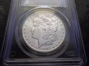 1881 S Morgan Silver Dollar Graded & PCGS Holdered