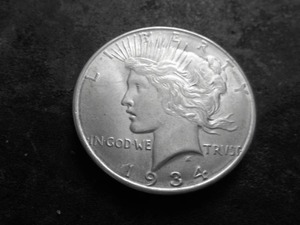 1934 D Peace Dollar Double Die Strike