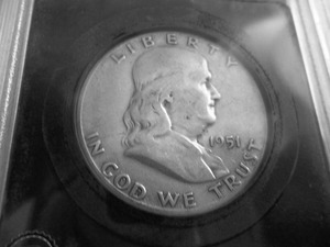 1951 S Franklin Half Dollar In A Holder