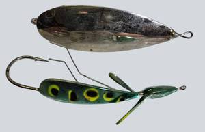 Johnson’s Silver Minnow & Frog Lure – Vintage Duo Magic