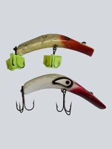 Vintage Curved Lure Duo  Unique Shape & Retro Style