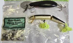 Vintage Lure Set  Jointed Minnow, Spinner & Sinkers