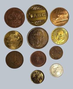 Vintage Token & Medal Lot  Boy Scouts, Presidential, Centennial & Advertising Mix