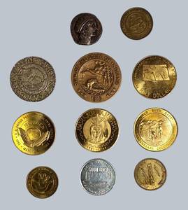 Vintage Token & Medal Lot  Gold Rush, Centennial, Good Luck & Commemorative Mix