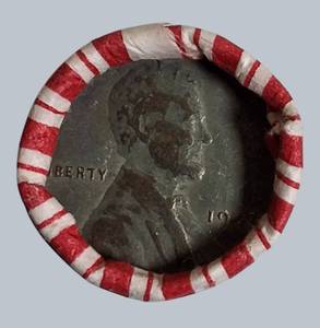1943 Lincoln Wheat Penny Error  Mis-Struck in Wrapper  Unique Oddity