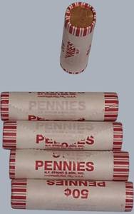 2024 Lincoln Cent Rolls  BU  5 Full Rolls Red Pennies  Bank Fresh