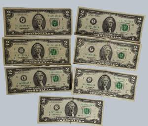 Lot of $2 Bills  $14 Face Value  Bid Today