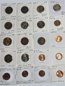 Huge 20-Coin Error & Oddities Lot  Cool Variety Collection