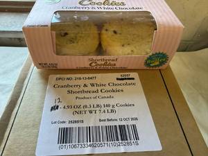 SSS. 24x 4pk Cranberry & White Chocolate Shortbread Cookies