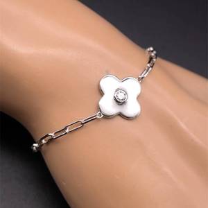 Diamond Flower Charm Paperclip Chain Bracelet VIDEO