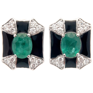 4.73 Carat Natural Emerald & Natural Diamond Earrings in Platinum $15,000 Appraisal Included VIDEO