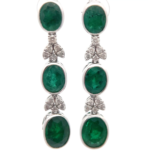8.40 Carat Natural Emerald & Natural Diamond Drop Earrings in Platinum $16,590 Appraisal Included VIDEO