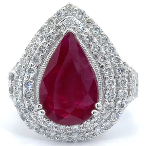 5.36 Carat Karl Haas Designed Natural Ruby & Natural Diamond Ring in Platinum w GIA Report  Appraisal Included $36,215 Appraisal Included VIDEO