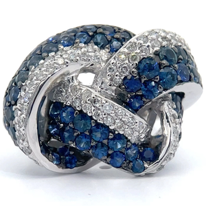 5.00 Carat Natural Sapphire & Natural Diamond Ring in 14K White Gold $19,270 Appraisal Included VIDEO
