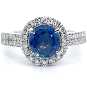 2.17 Carat Oscar Friedman Natural Sapphire & Natural Diamond Ring in Platinum w GIA Report  Appraisal Included $17,312 Appraisal Included VIDEO