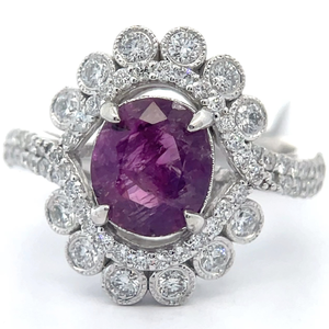 Very Rare 3.05 Carat Oscar Friedman Natural Unheated Kashmir Sapphire & Natural Diamond Ring in Platinum w GIA Report  Appraisal Included $18,435 Appraisal Included VIDEO