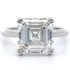 4.89 Carat Diamond Square Emerald Cut Solitaire Ring in 14k White Gold w/ IGI Report; $6,250 Retail *VIDEO*