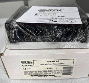 RDL RU-MLA2 Dual MicrophoneLine Preamplifier Rack-Up Series Pro Audio Signal Booster 2 Independent Channels Gain Trim VU LEDs Phantom Power XLR Inputs Rugged Metal Build Perfect For PA Systems Studio Broadcasting & Commercial Sound Racks